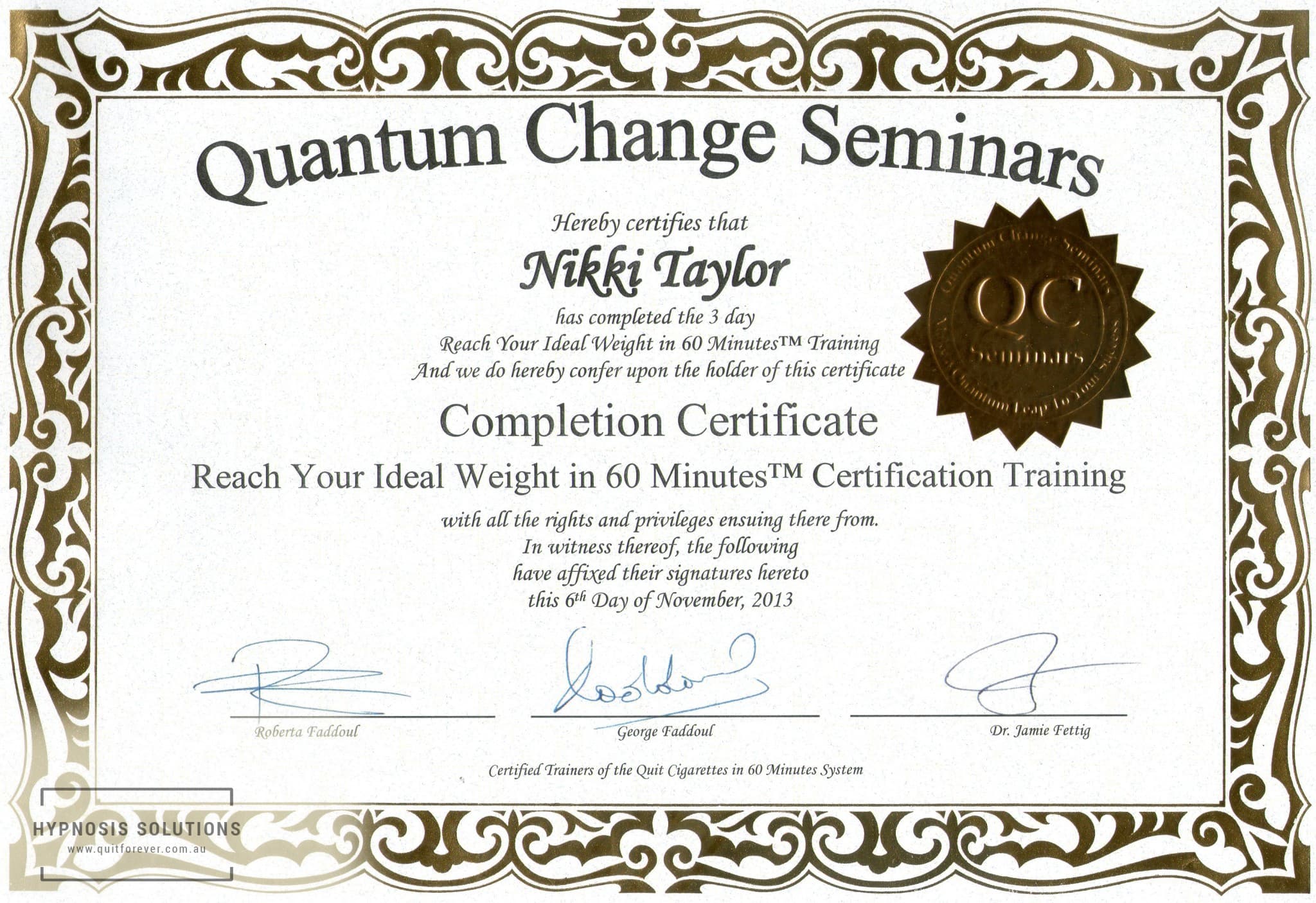 Reach Your Ideal Weight in 60 Minutes - QC Seminars