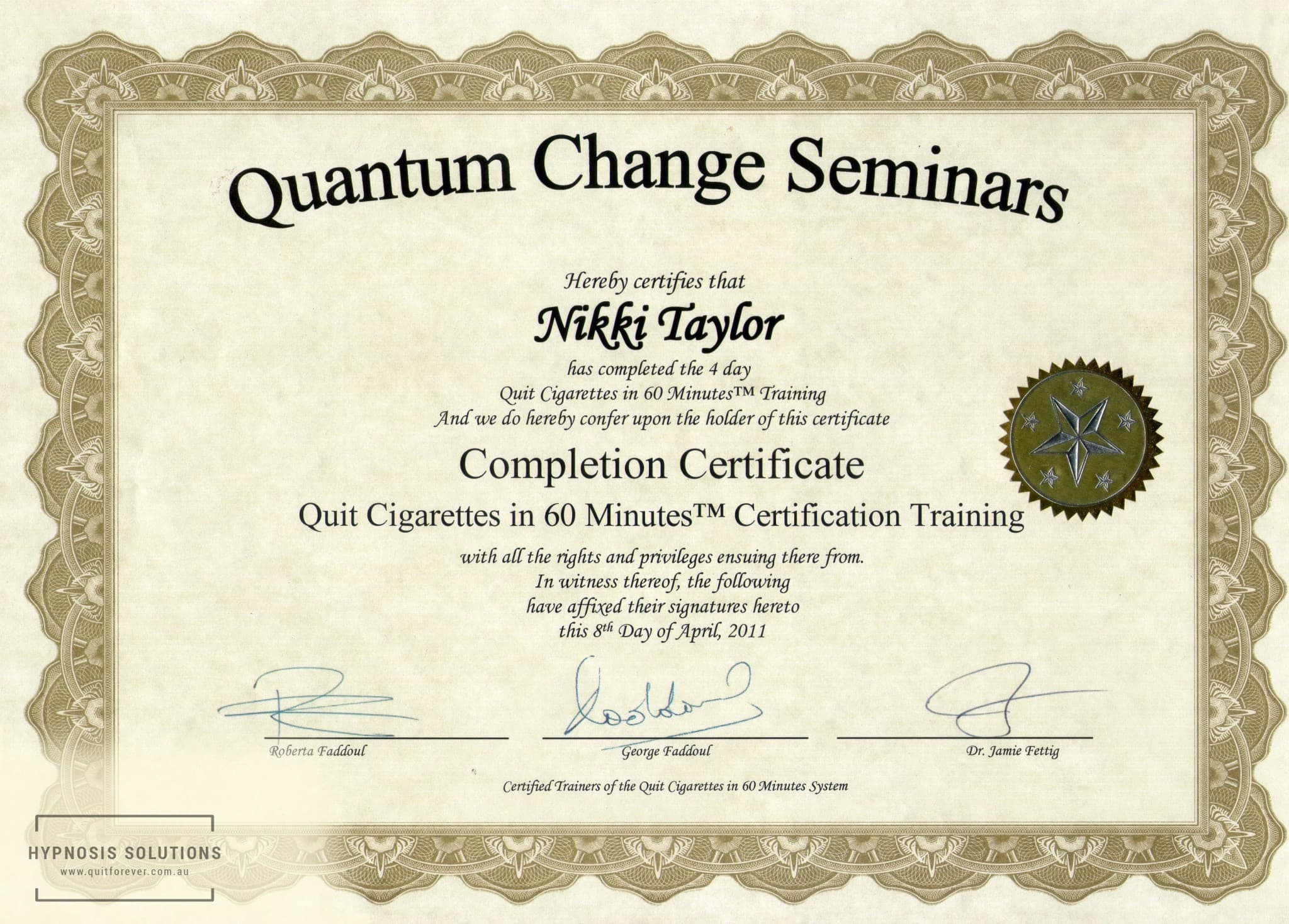 Quit Cigarettes in 60 Minutes - QC Seminars