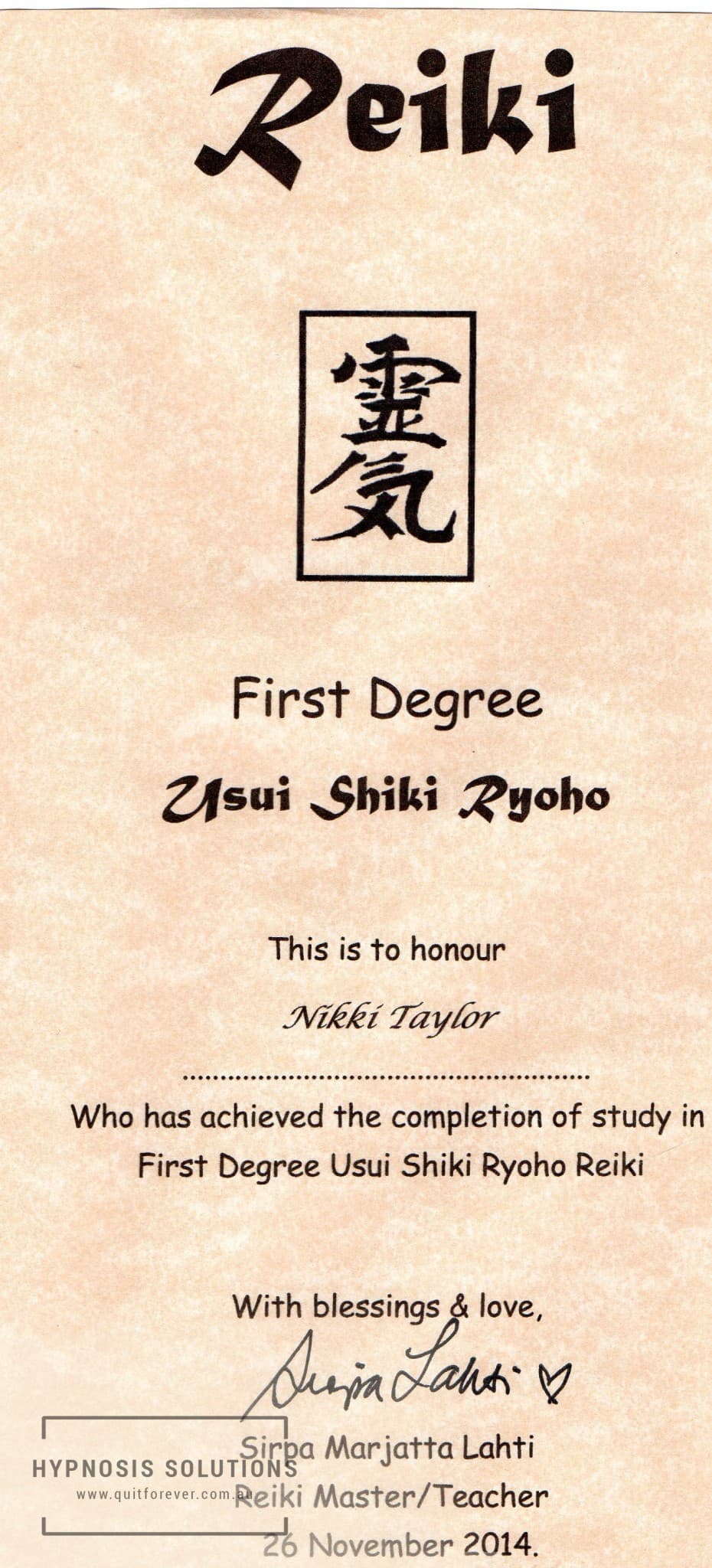 Reiki (Usui Shiki Ryoho) - Inner Goodness